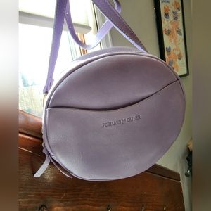 Unicorn 🦄 Large Circle Crossbody bag in Wisteria. Portland Leather Goods